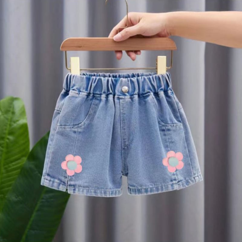 Șort din denim pentru fete, stil coreean, pentru copii 3-12 ani