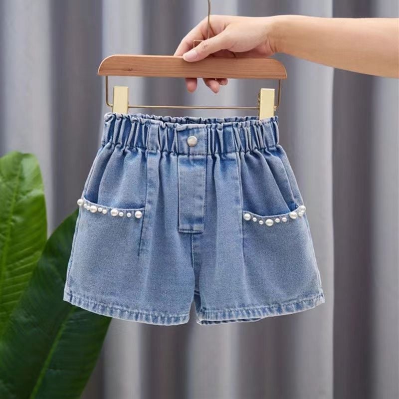 Șort din denim pentru fete, stil coreean, pentru copii 3-12 ani