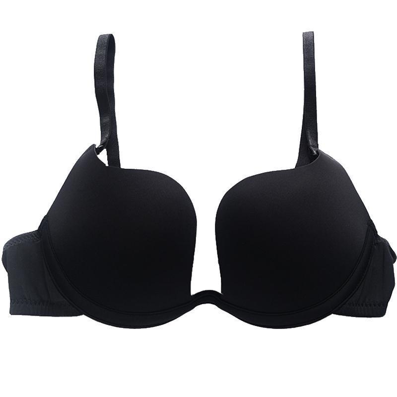 Sutien push-up invizibil lucios pentru bust mic, formă U, decolteu adânc în V, spate gol, lenjerie pentru rochia de mireasă