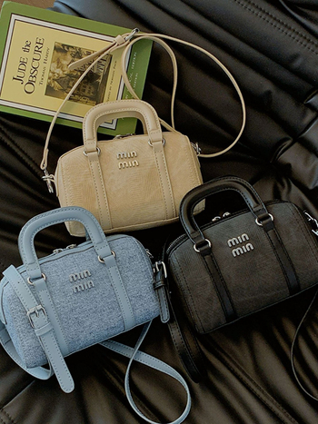 Geantă denim nouă Boston pentru femei, geantă versatilă de tip bowling, geantă de umăr crossbody la modă