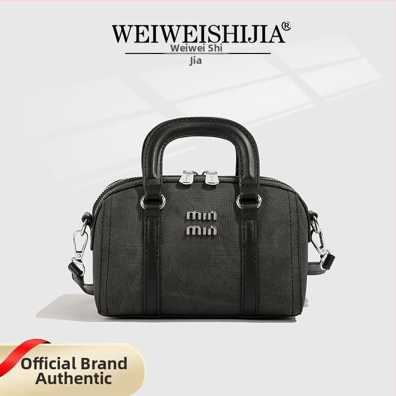 Nová džínsová kabelka, dámska bostonská kabelka, všestranná crossbody kabelka v štýle bowlingu