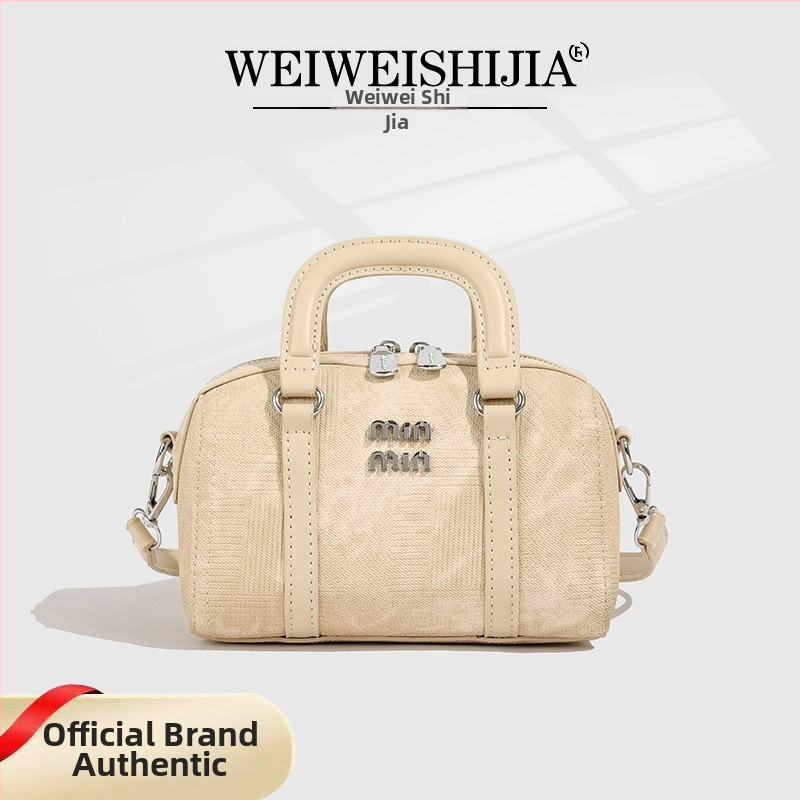 Nová džínsová kabelka, dámska bostonská kabelka, všestranná crossbody kabelka v štýle bowlingu