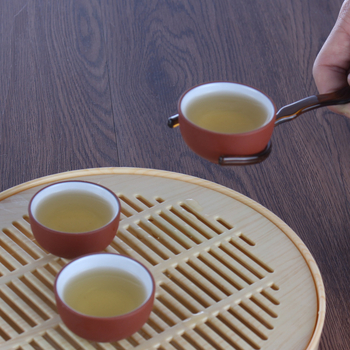 Set Gongfu din lut purpuriu – set de exterior portabil cu ceainic, gaiwan şi farfurie de ceai, patru piese