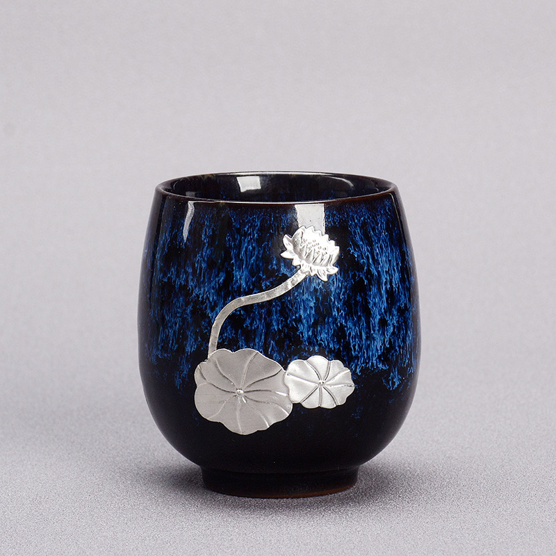 Ceșcuță mare de ceai cu glazură Tianmu, ceramică