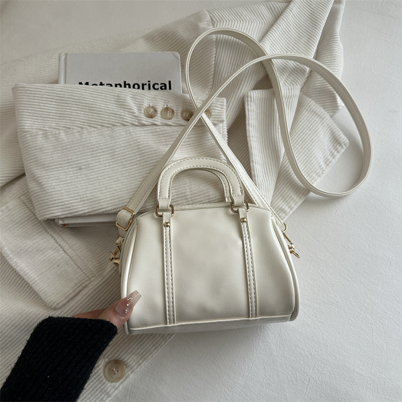 Geantă Boston pentru femei, mică, pătrată, PU, stil retro, pentru umăr sau crossbody