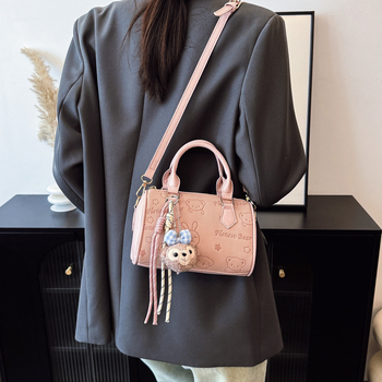 Geantă Boston în stil coreean pentru femei, vara 2025, geantă crossbody mică din PU, design simplu și modern