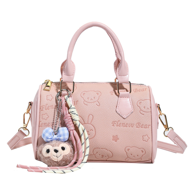 Geantă Boston în stil coreean pentru femei, vara 2025, geantă crossbody mică din PU, design simplu și modern