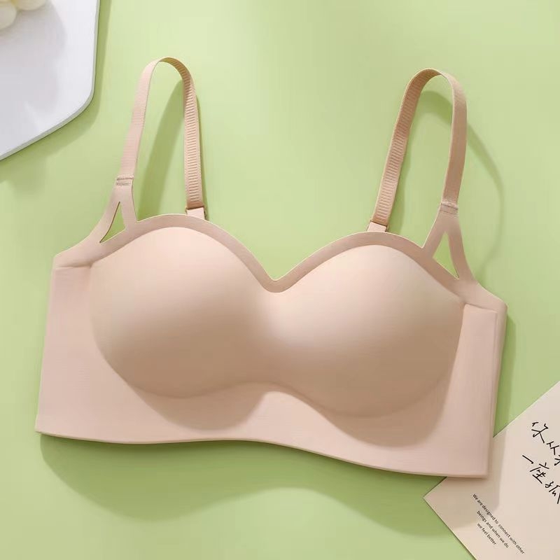 Sutien fără cusături, fără fir, push-up pentru sân mic, cupe respirabile, fixare sigură, senzație nude mai densă, pentru toamnă
