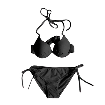 Set de bikini sexy pentru femei, cu arc subțire și bureți, top triunghiular push-up și slip cu trei șire, costum de baie din două piese
