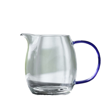 Set de ceai din sticlă borosilicat cu mâner colorat, ceșuță de ceai uniformă și recipient pentru ceai, rezistent la temperaturi înalte și foarte transparent