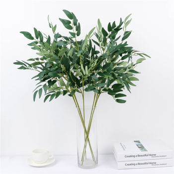 Buchet artificial cu frunze de salcie pentru decor de nuntă și pereți cu plante — stil pădure