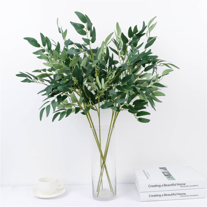Buchet artificial cu frunze de salcie pentru decor de nuntă și pereți cu plante — stil pădure