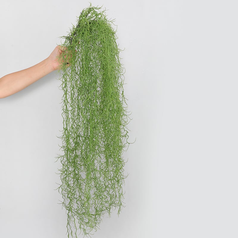Stil pădure: plante artificiale verzi cu mușchi spaniol din plastic, decor pentru perete interior, plante suspendate