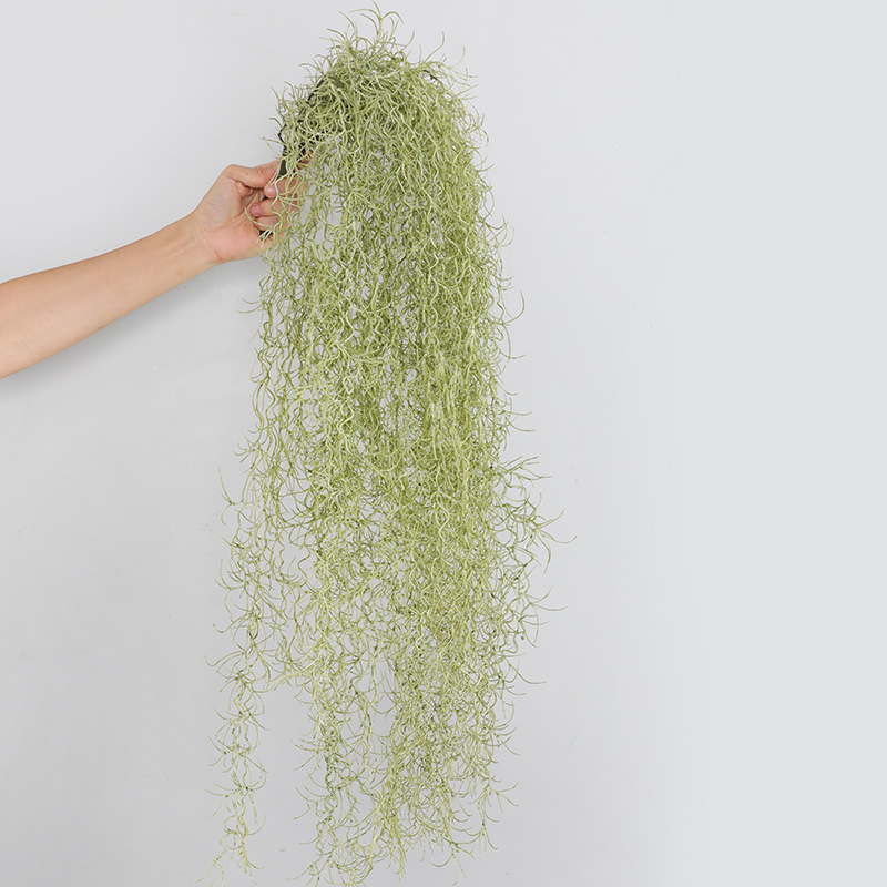 Stil pădure: plante artificiale verzi cu mușchi spaniol din plastic, decor pentru perete interior, plante suspendate