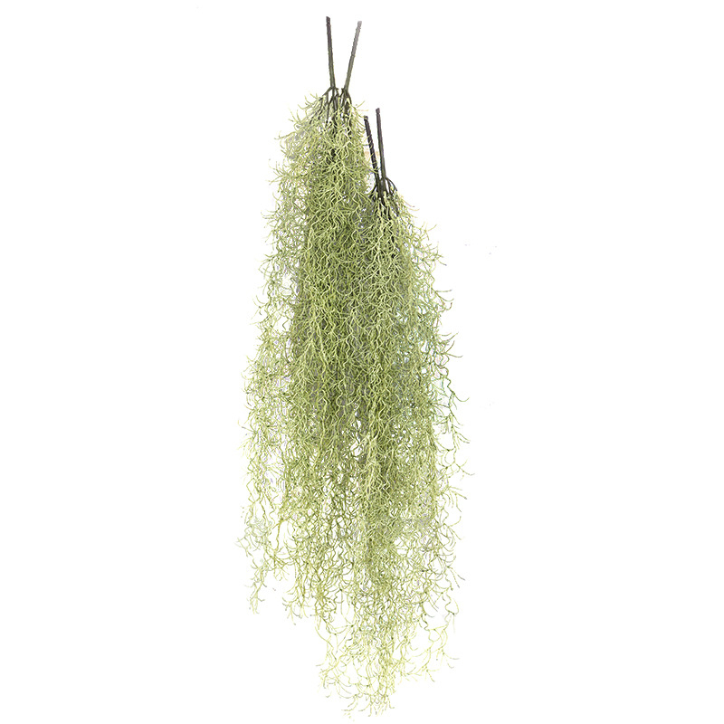 Stil pădure: plante artificiale verzi cu mușchi spaniol din plastic, decor pentru perete interior, plante suspendate