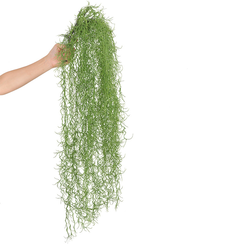 Stil pădure: plante artificiale verzi cu mușchi spaniol din plastic, decor pentru perete interior, plante suspendate