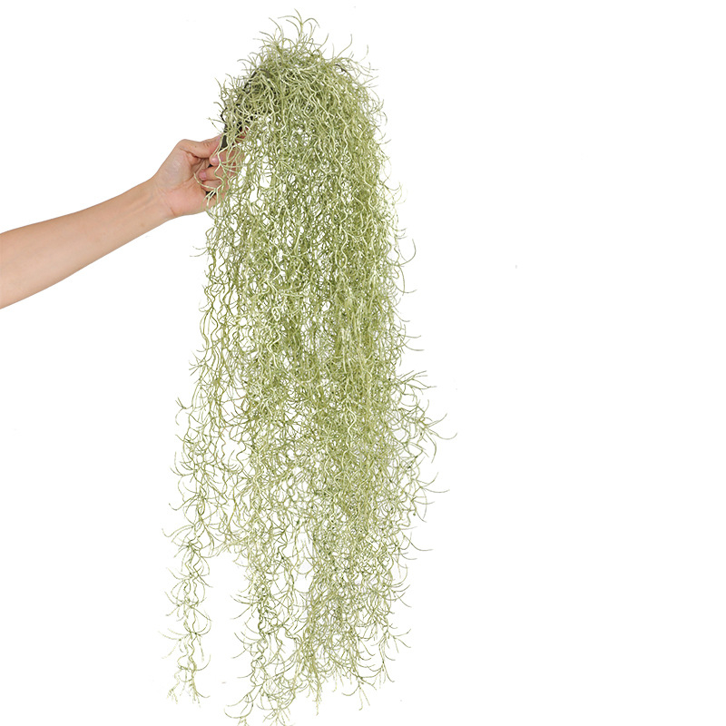 Stil pădure: plante artificiale verzi cu mușchi spaniol din plastic, decor pentru perete interior, plante suspendate