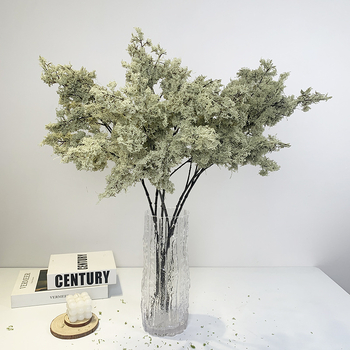 Mușchi artificial cu o singură ramură, plantă verde cedru, pentru decor acasă și evenimente; accesorii pentru aranjamente florale.