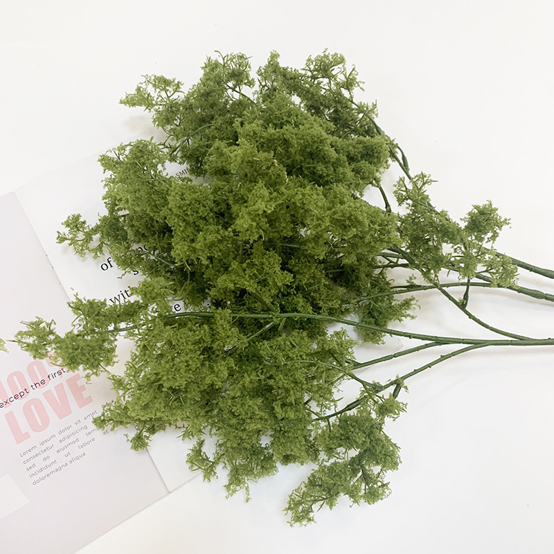 Mușchi artificial cu o singură ramură, plantă verde cedru, pentru decor acasă și evenimente; accesorii pentru aranjamente florale.