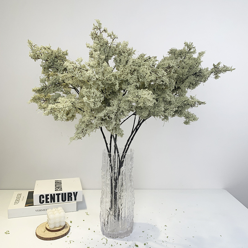 Mușchi artificial cu o singură ramură, plantă verde cedru, pentru decor acasă și evenimente; accesorii pentru aranjamente florale.