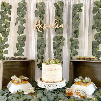 Verde artificial cu frunze rotunde pentru nunți și decor de casă, vin decor pentru pereți și ghirlande din frunze de eucalipt
