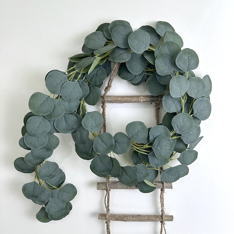 Verde artificial cu frunze rotunde pentru nunți și decor de casă, vin decor pentru pereți și ghirlande din frunze de eucalipt