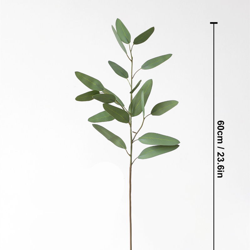 Ramură mică de eucalipt artificial cu frunze, decor pentru casă în stil nordic