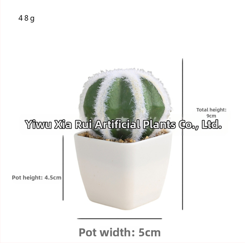 Mini umelý kaktusový bonsai v plastovom kvetináči na dekoráciu pracovnej plochy