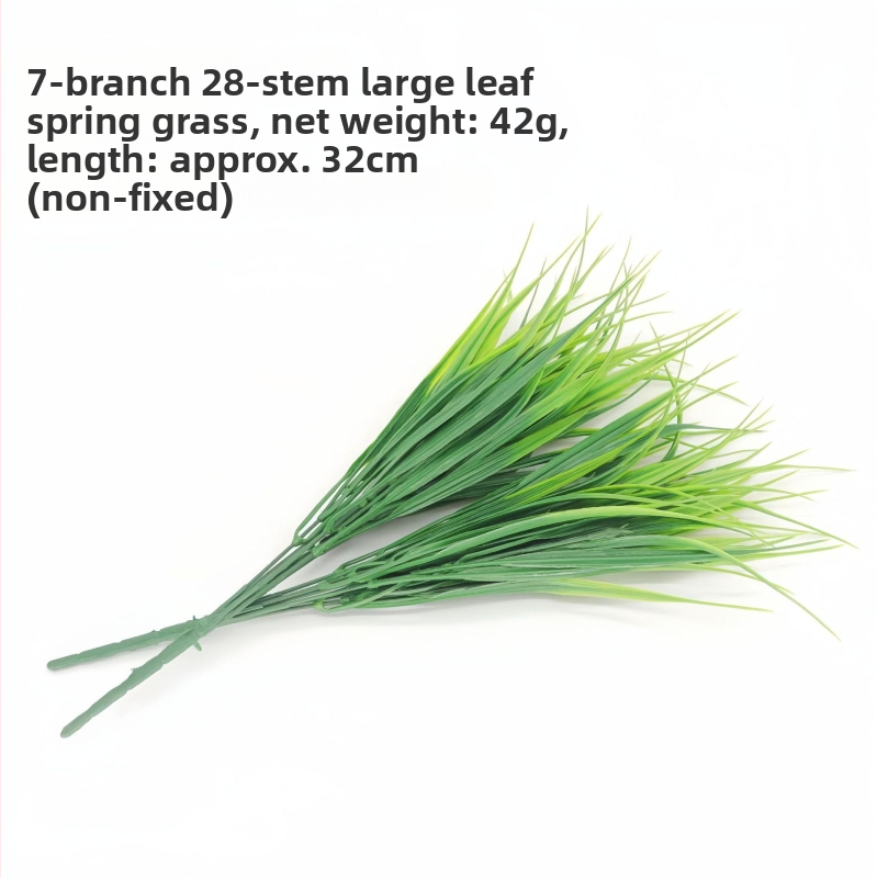 Umelá jarná tráva na úpravu krajiny s imitáciou pšeničnej trávy, vysoká 32 cm, plastová, sada 7 vlákien trávy na dekoráciu kvetináčov, rekvizity na svadbu a vonkajšie fotenie.