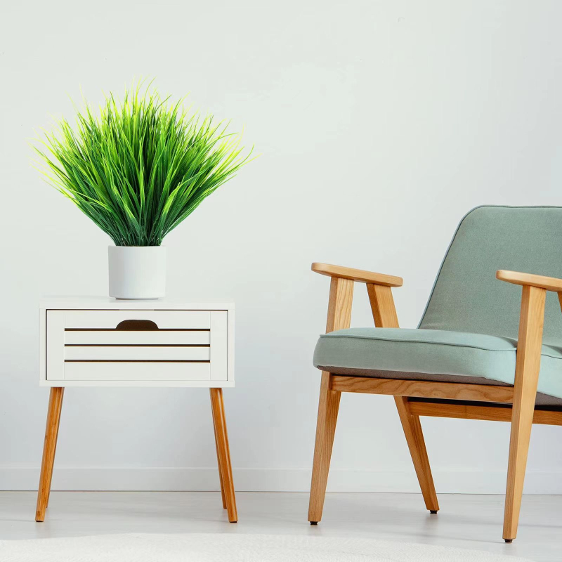 Iarbă artificială de primăvară pentru amenajări, aspect de iarbă de grâu, 32 cm înălțime, plastic, set de 7 fire de iarbă, decor în ghiveci, pentru nunți și decor exterior