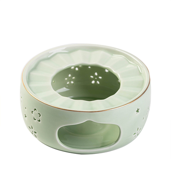 Ceainic ceramic mare, în stil japonez, cu suport pentru lumânare pentru încălzire și menținerea căldurii ceaiului