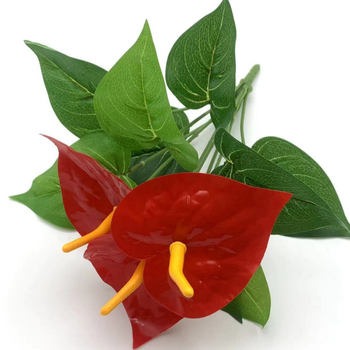 Floare artificială roșie de palmier, înălțime 52 cm — plantă decorativă pentru perete și grădină, Pasărea Paradisului