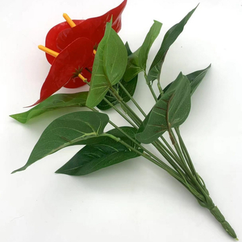 Floare artificială roșie de palmier, înălțime 52 cm — plantă decorativă pentru perete și grădină, Pasărea Paradisului