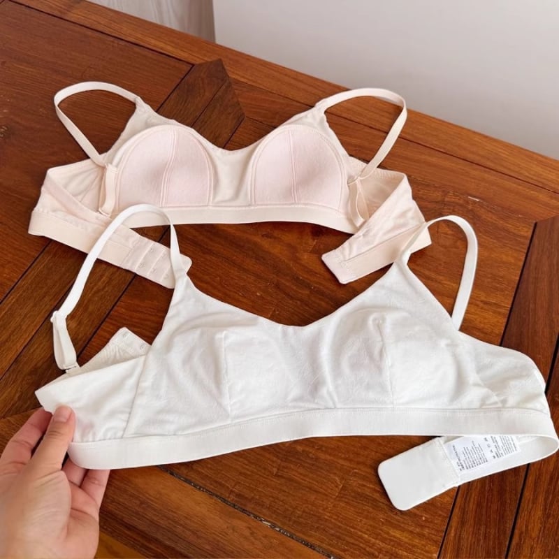 Sutien femeie stil franțuzesc, cupe 3/4, push-up, cupe cu design de urechi de iepure, ușor, din bumbac, plăcut la atingere