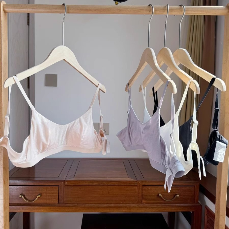 Sutien femeie stil franțuzesc, cupe 3/4, push-up, cupe cu design de urechi de iepure, ușor, din bumbac, plăcut la atingere