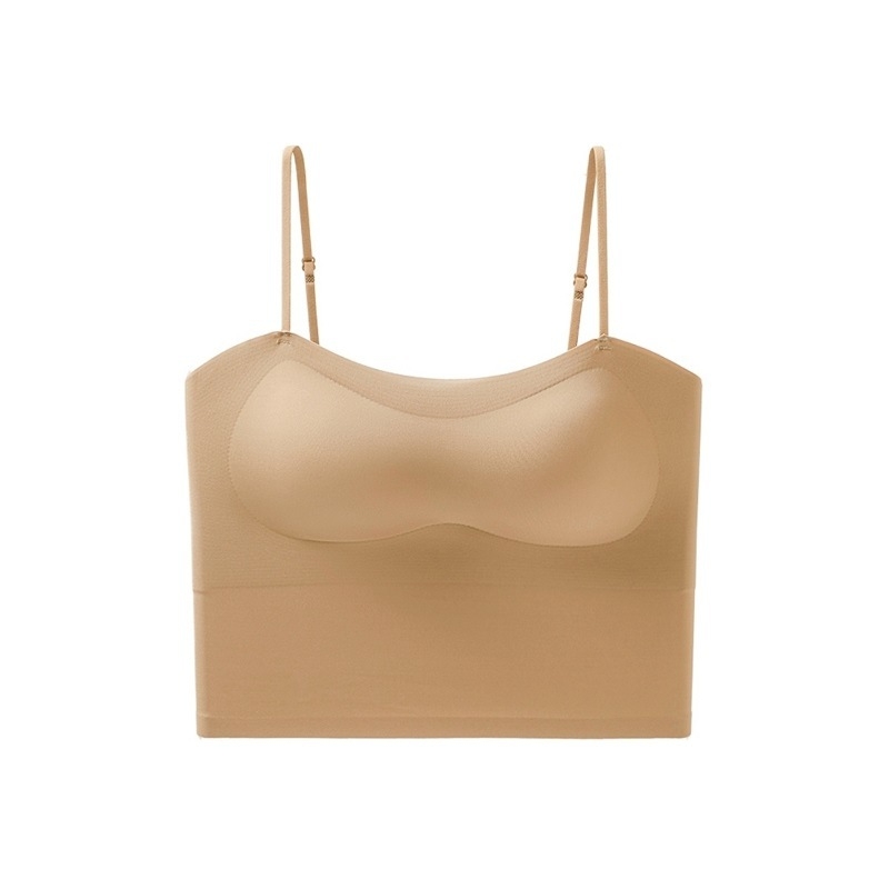 Sutien fără cusături cu pernuțe pentru bust, stil camisole, subțire, cupă completă, pentru femei