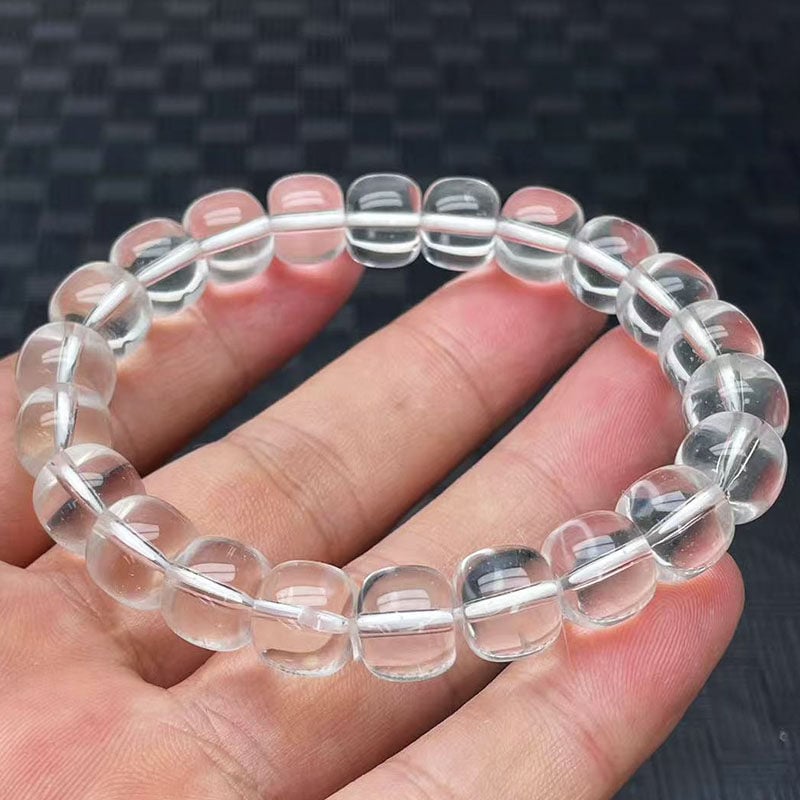 Brățară din cristal alb, stil vintage, șir unic, bijuterii cu mărgele mari transparente
