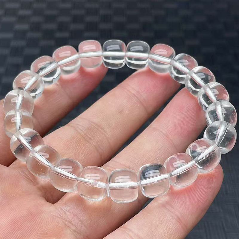 Brățară din cristal alb, stil vintage, șir unic, bijuterii cu mărgele mari transparente