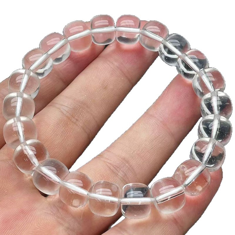 Brățară din cristal alb, stil vintage, șir unic, bijuterii cu mărgele mari transparente