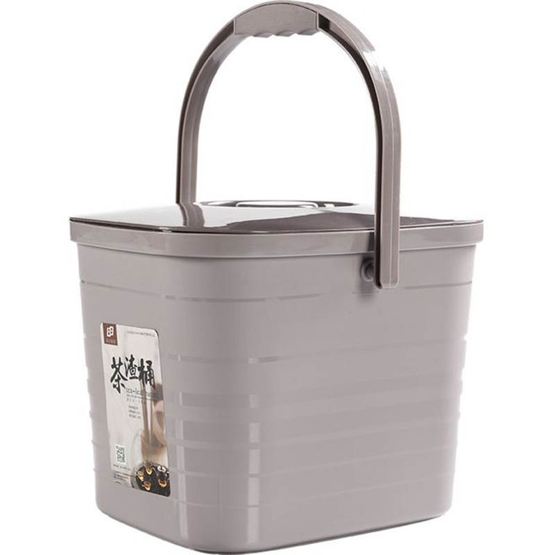 Găleată din plastic pentru resturi de ceai, cu capac, tavă de drenaj, accesorii pentru ceremonia Gongfu
