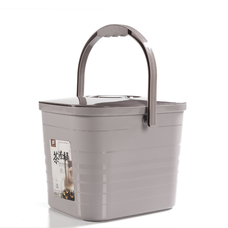Găleată din plastic pentru resturi de ceai, cu capac, tavă de drenaj, accesorii pentru ceremonia Gongfu