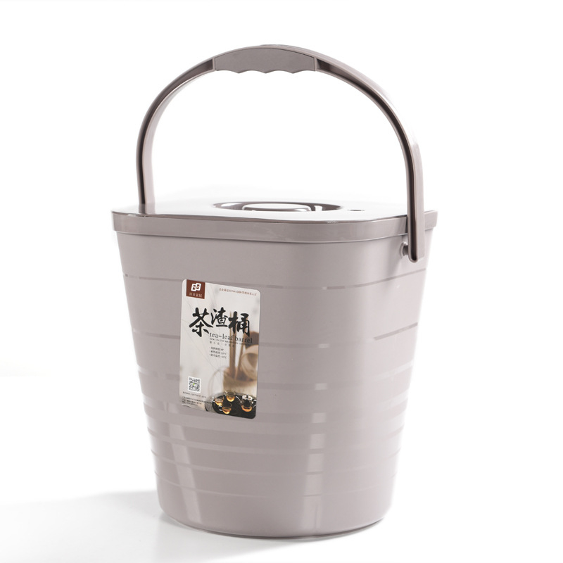 Găleată din plastic pentru resturi de ceai, cu capac, tavă de drenaj, accesorii pentru ceremonia Gongfu