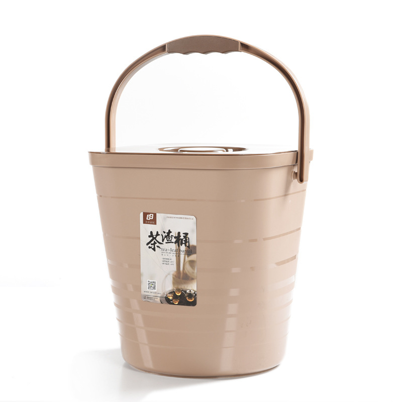 Găleată din plastic pentru resturi de ceai, cu capac, tavă de drenaj, accesorii pentru ceremonia Gongfu