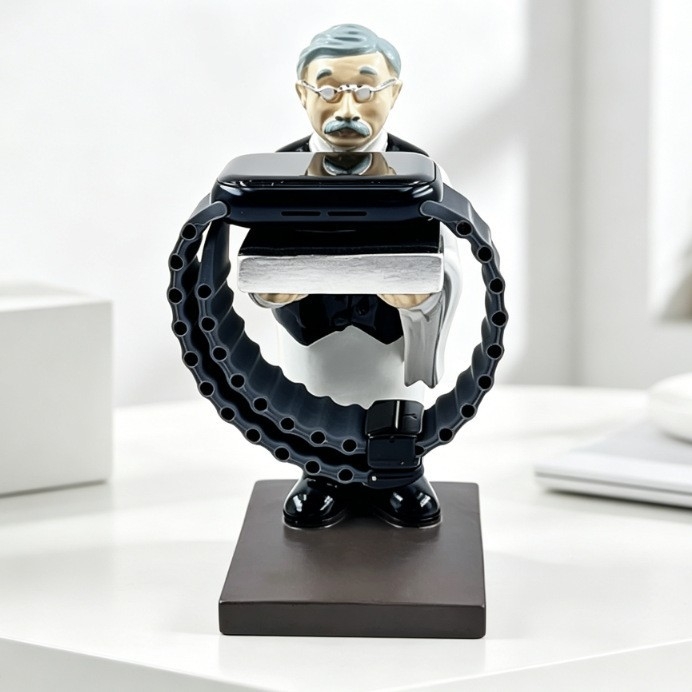 Suport pentru ceas cu astronaut – figură decorativă pentru hol, tavă de depozitare pentru uz casnic