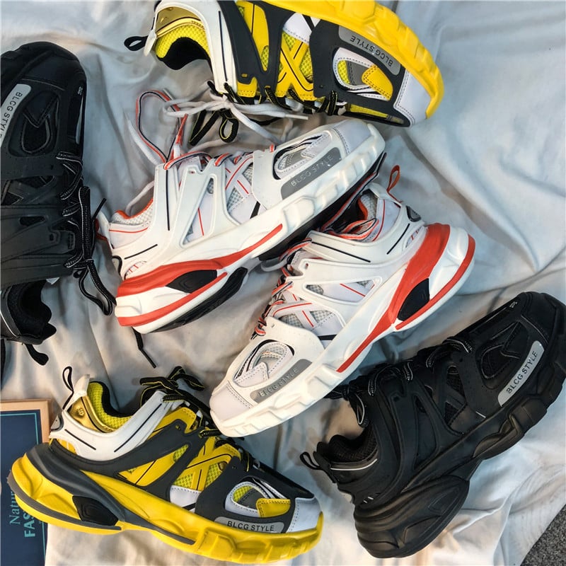 Ins colecție primăvară vintage la modă pentru bărbați: dad sneakers, stil street, sneakers multi-element pentru cupluri