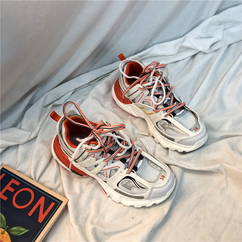 Ins colecție primăvară vintage la modă pentru bărbați: dad sneakers, stil street, sneakers multi-element pentru cupluri