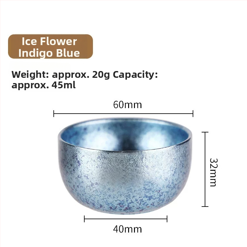 Cească de ceai din titan pur – ceașcă a maestrului, model floare de gheață, ceai kung fu, accesorii de ceai pentru exterior, set de degustare, vânzare en gros