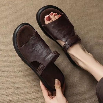 Ke yunzi Sandale femei din piele naturală, platformă groasă, casual, vară, exterior, versatile, design simplu