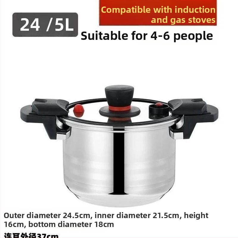 Oală sub presiune mini din oțel inoxidabil 304 pentru uz casnic, oală antiaderentă multifuncțională, compatibilă cu plita cu inducție, ideală pentru gătitul cărnii