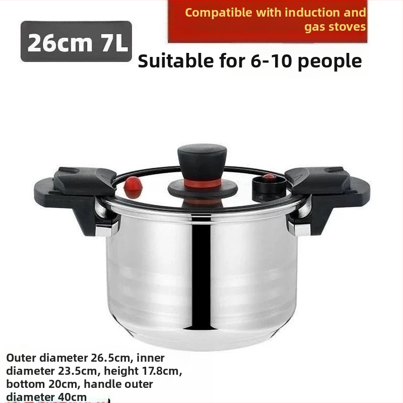 Oală sub presiune mini din oțel inoxidabil 304 pentru uz casnic, oală antiaderentă multifuncțională, compatibilă cu plita cu inducție, ideală pentru gătitul cărnii